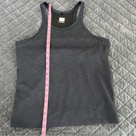 Prana Tank Shorts Set Women’s XL Navy Blue Built In Bra Pockets Biker W - Picture 10 of 13